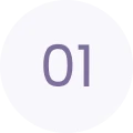Minimalist design with number 01 in soft purple.
