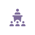 Icon of a speaker presenting to an audience.
